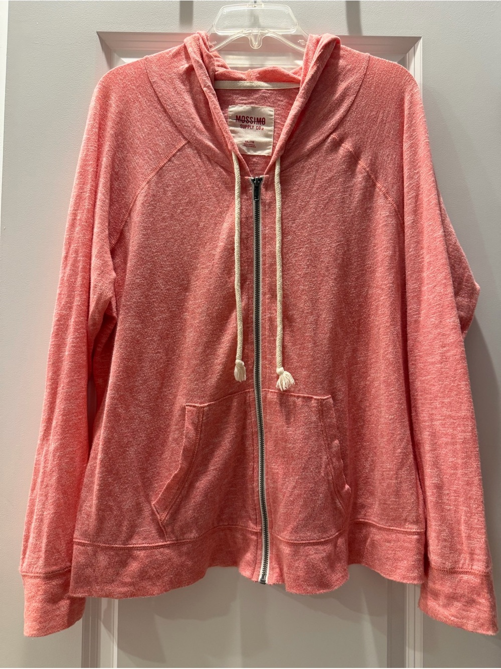 Mossimo Supply Co. Heathered-Pink Zip Front Hoodie XXL